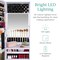 Best Choice Products Hanging Mirror Jewelry Armoire, Door or Wall Mounted Cabinet w/ LED Lights, Lock
